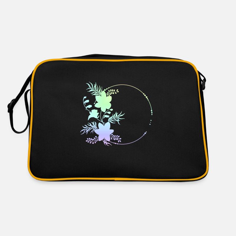 Circular frame flowers ornaments Retro Bag