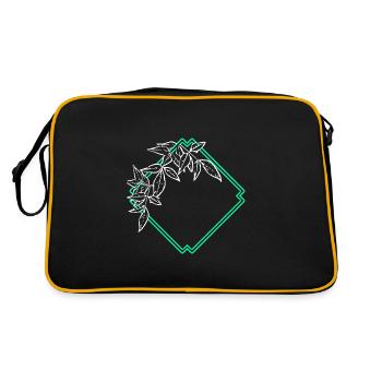 Natural Frame Square Leaf Ornamentation - Retro Bag - black/gold - Back