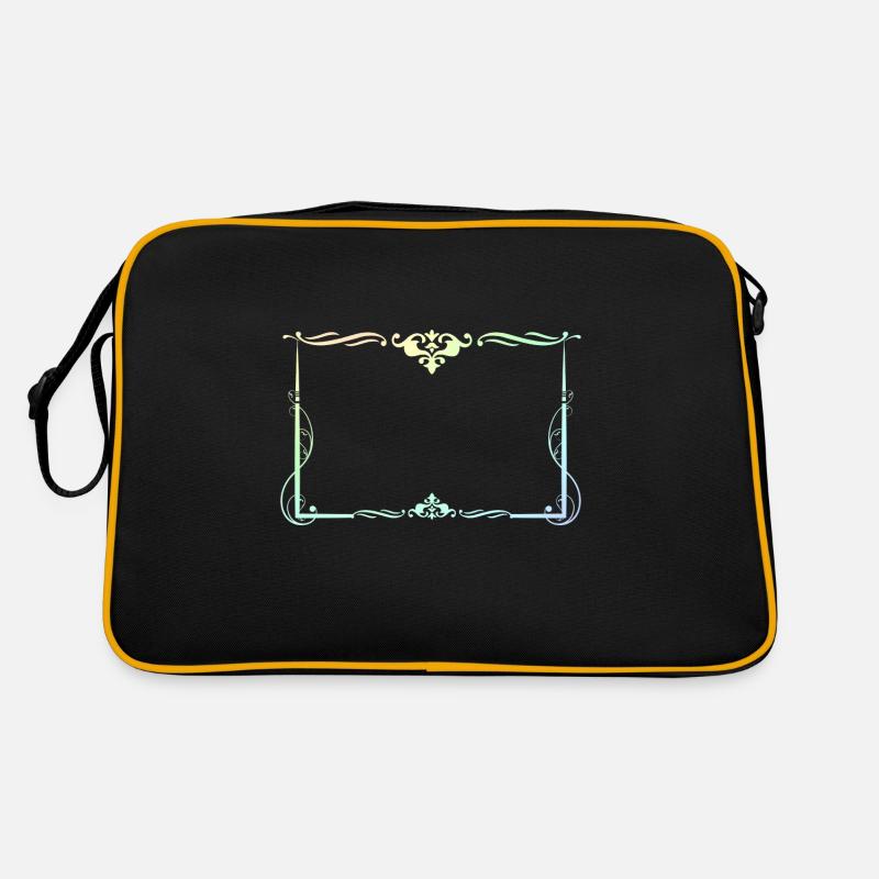 Bunter Rechteckiger Rahmen mit Ornamente Retro Tasche