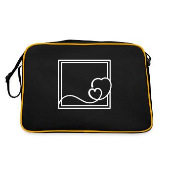 White Heart Frame Square Decoration - Retro Bag - black/gold - Back