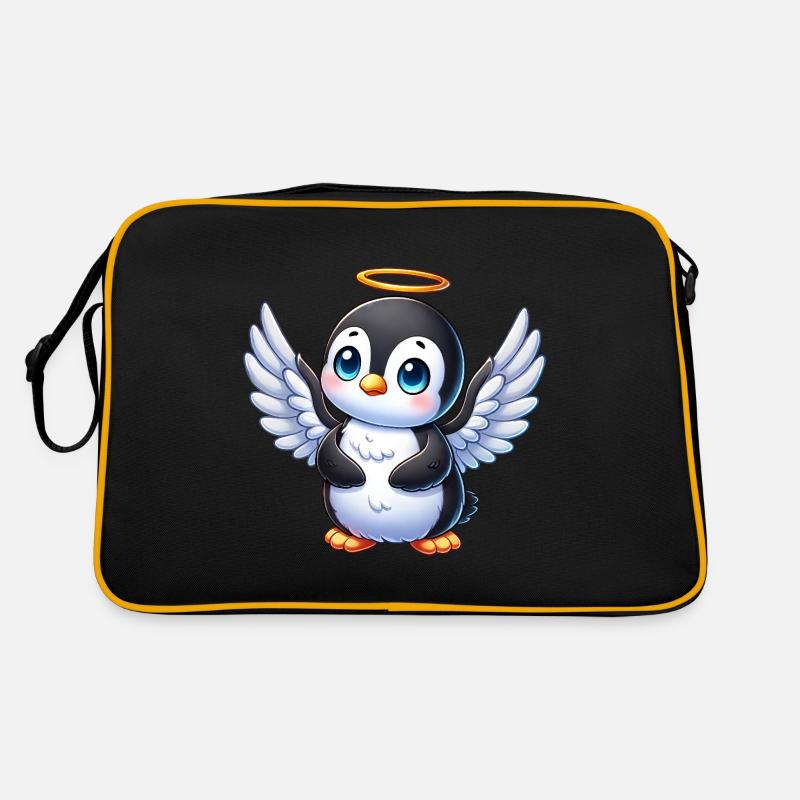 Süßer Chibi Pinguin Engel Cartoon Figur Retro Tasche