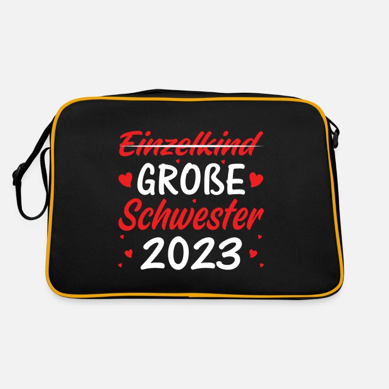 Einzelkind Große Schwester 2023 Retro Tasche