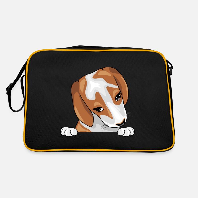 Peeking timide chiot Beagle Sac Retro