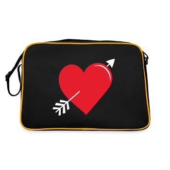 Flèche Coeur Rouge - Sac Retro - noir/or - Dos