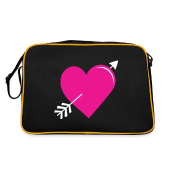 Flèche Coeur Rose - Sac Retro - noir/or - Dos