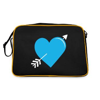 Flèche Coeur Bleu - Sac Retro - noir/or - Dos