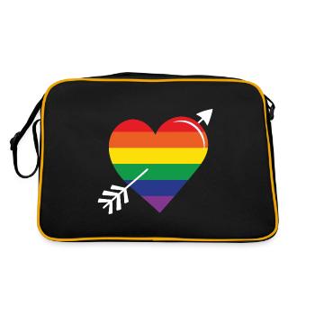 Flèche arc-en-ciel coeur fierté - Sac Retro - noir/or - Dos