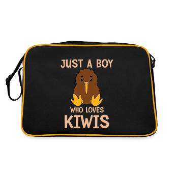 Gentil garçon Le cadeau kiwi est assis - Sac Retro - noir/or - Dos