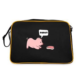 Eat pork pork papa gift - Retro Bag - black/gold - Back