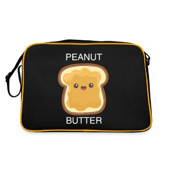 Erdnussbutter Peanut Butter Marmelade Geschenk - Retro Tasche - Schwarz/Gold - Hinten