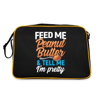 Erdnussbutter Peanut Butter Marmelade Geschenk - Retro Tasche - Schwarz/Gold - Hinten