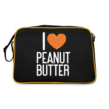 Erdnussbutter Peanut Butter Marmelade Geschenk - Retro Tasche - Schwarz/Gold - Hinten