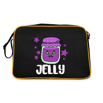 Erdnussbutter Peanut Butter Marmelade Geschenk - Retro Tasche - Schwarz/Gold - Hinten