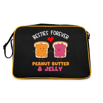 Erdnussbutter Peanut Butter Marmelade Geschenk - Retro Tasche - Schwarz/Gold - Hinten