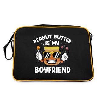 Erdnussbutter Peanut Butter Marmelade Geschenk - Retro Tasche - Schwarz/Gold - Hinten