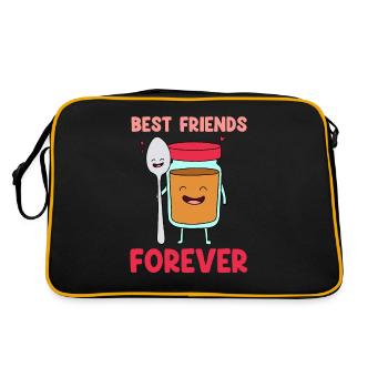Erdnussbutter Peanut Butter Marmelade Geschenk - Retro Tasche - Schwarz/Gold - Hinten