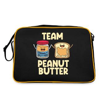 Erdnussbutter Peanut Butter Marmelade Geschenk - Retro Tasche - Schwarz/Gold - Hinten