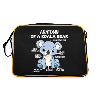 Anatomie eines Koala-Bären - Retro Tasche - Schwarz/Gold - Hinten