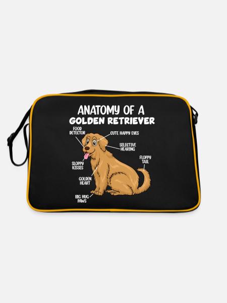 Anatomie d’un Golden Retriever - Sac Retro - noir/or - Dos