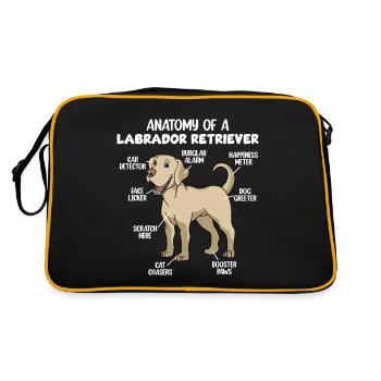 Anatomie d’un Labrador Retriever - Sac Retro - noir/or - Dos