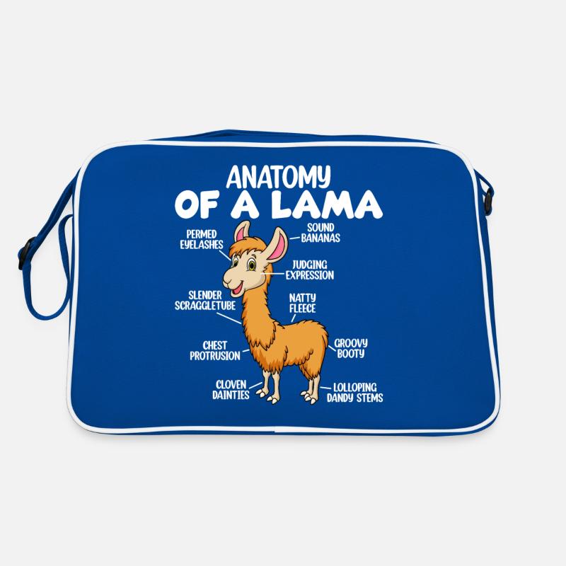 Anatomie eines Lamas Retro Tasche