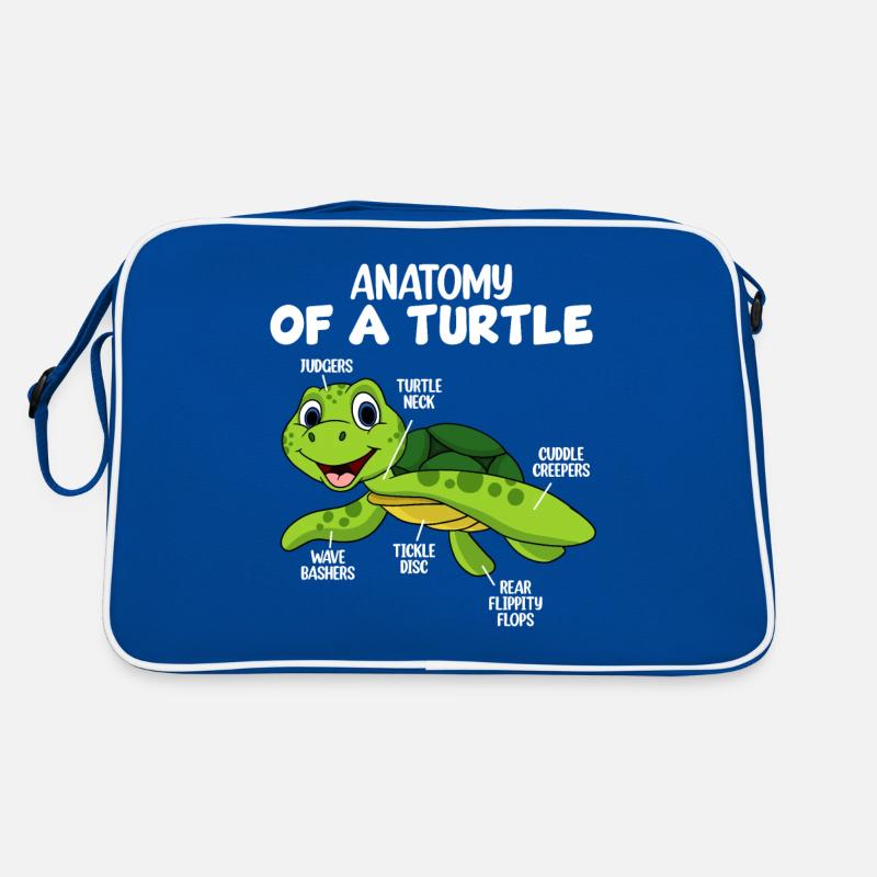 Anatomie einer Schildkröte Retro Tasche