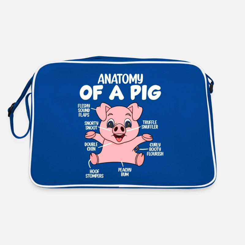 Anatomie eines Schweins Retro Tasche