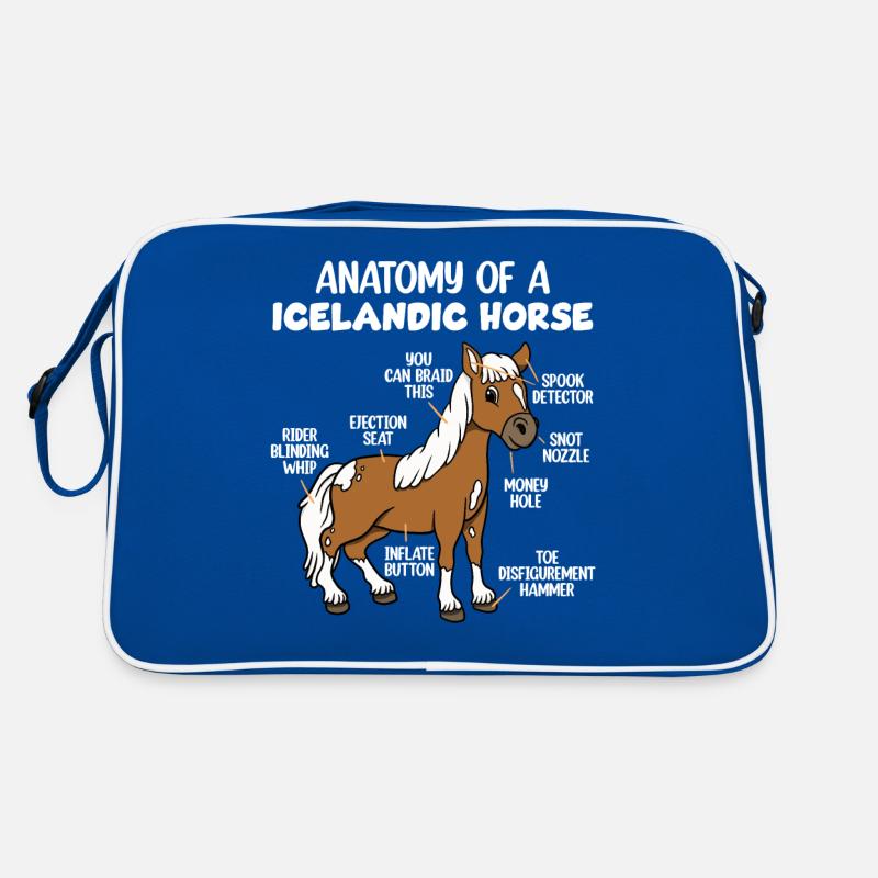 Anatomie eines Islandpferdes Retro Tasche
