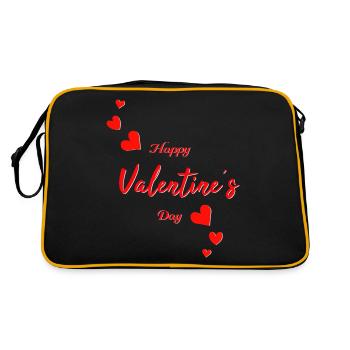 Valentine Happy Valentine - Retro Tasche - Schwarz/Gold - Hinten
