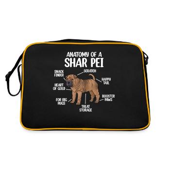 Shar Pei chinois - Sac Retro - noir/or - Dos