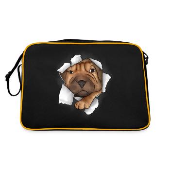 Shar Pei chinois - Sac Retro - noir/or - Dos
