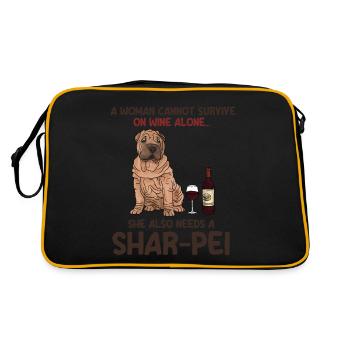 Shar Pei chinois - Sac Retro - noir/or - Dos