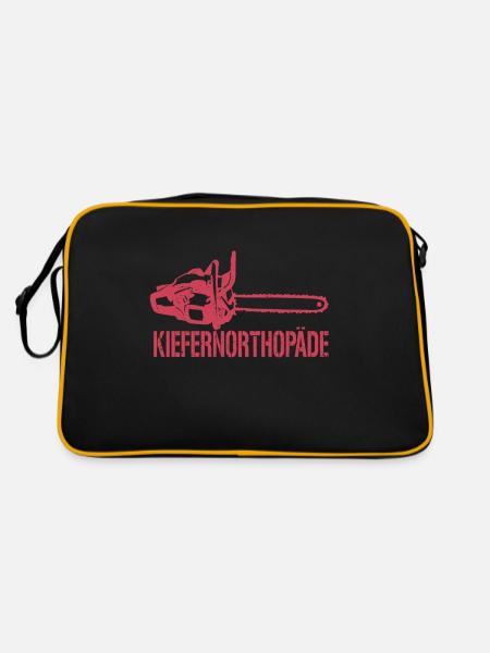 Kiefernorthopäde - Retro Tasche - Schwarz/Gold - Hinten