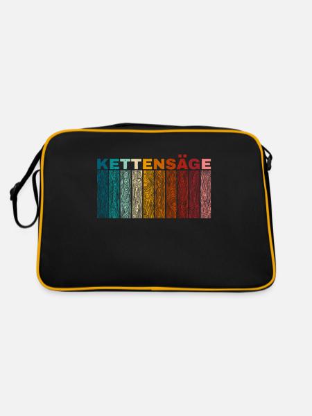 Kettensäge Retro - Retro Tasche - Schwarz/Gold - Hinten
