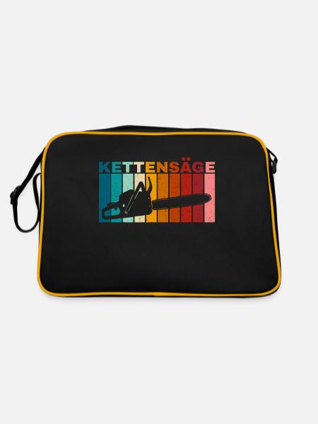 Kettensäge Retro - Retro Tasche - Schwarz/Gold - Hinten