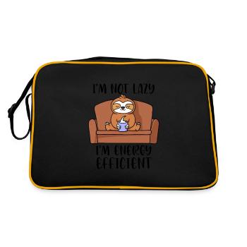 I'm not lazy, I'm energy efficient - Retro Bag - black/gold - Back