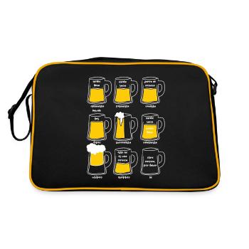 Lustiges Bier - Retro Tasche - Schwarz/Gold - Hinten
