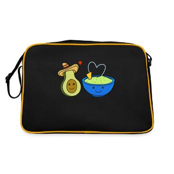 Avocado Guacamole Liebe - Retro Tasche - Schwarz/Gold - Hinten