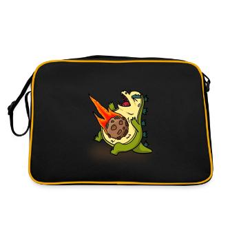 Earth Strike Urknall Dino Design - Retro Tasche - Schwarz/Gold - Hinten