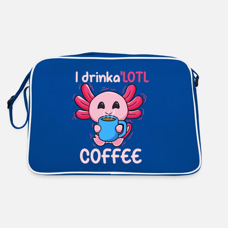 Ich trinke eine Menge Kaffee Retro Tasche