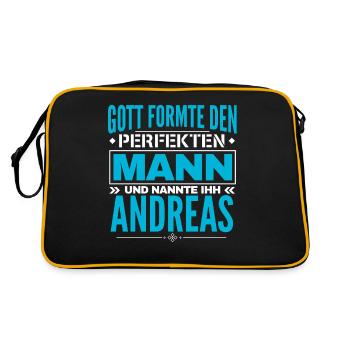 Andreas Name Design - Retro Tasche - Schwarz/Gold - Hinten