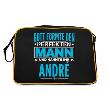 André Name Design - Retro Tasche - Schwarz/Gold - Hinten