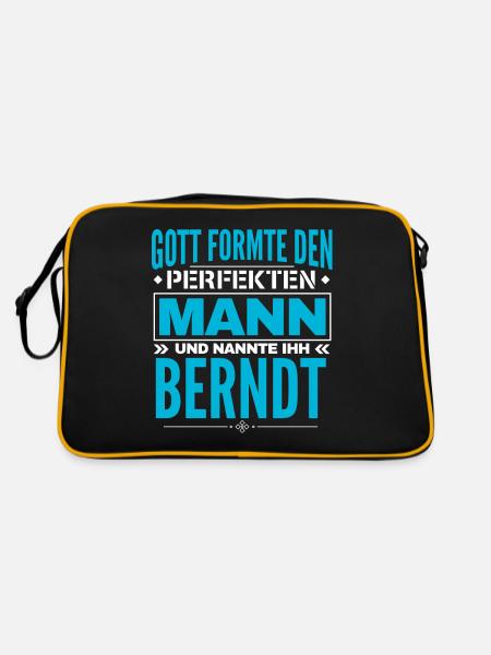 Berndt Name Design - Retro Tasche - Schwarz/Gold - Hinten