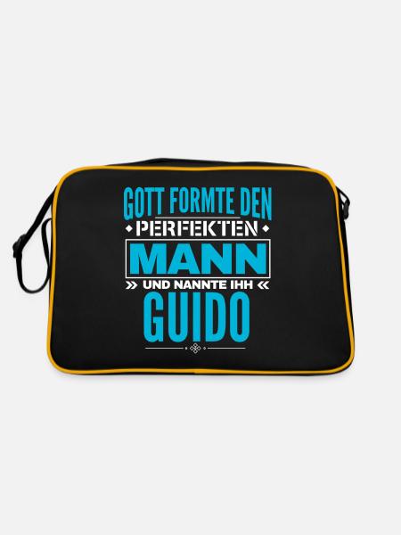 Guido Name Design - Retro Tasche - Schwarz/Gold - Hinten