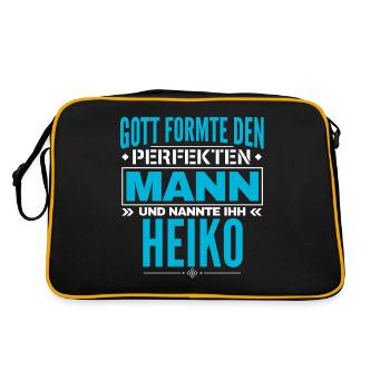 Heiko Name Design - Retro Tasche - Schwarz/Gold - Hinten