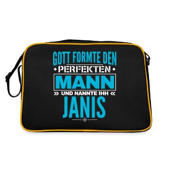 Janis Name Design - Retro Tasche - Schwarz/Gold - Hinten