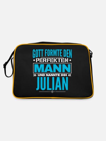 Julian Name Design - Retro Tasche - Schwarz/Gold - Hinten
