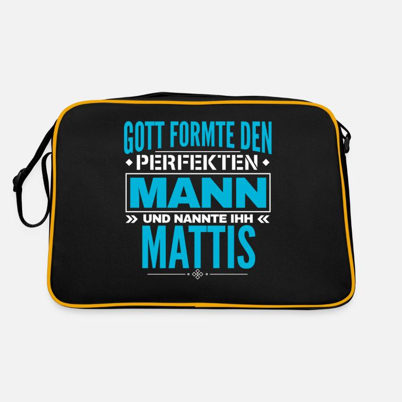 Mattis Name Design - Retro Tasche - Schwarz/Gold
