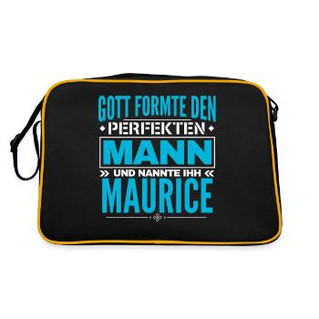 Maurice Name Design - Retro Tasche - Schwarz/Gold - Hinten