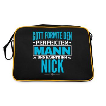 Nick Name Design - Retro Tasche - Schwarz/Gold - Hinten